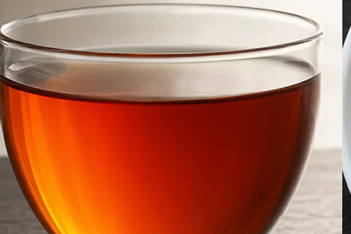Bright amber-red liquor of premium grade black tea